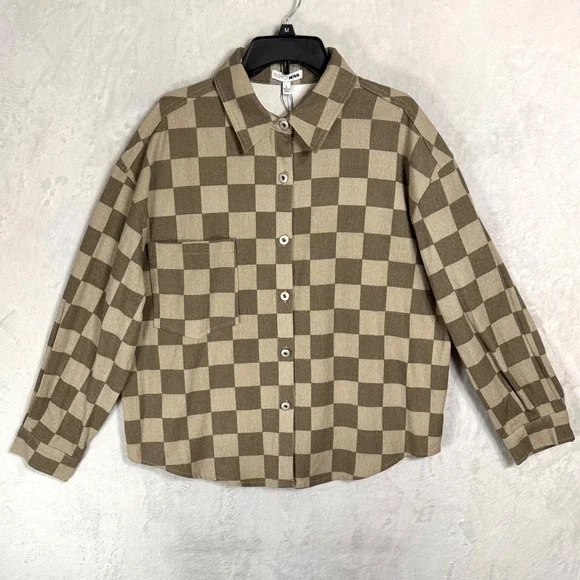 NWT Fashion Nova 3 Pc Checkered Plaid Skirt Set Size L Crop Top Jacket Skater - Picture 6 of 16